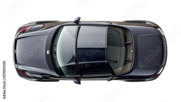 Fototapeta Top View of Car Isolated on Transparent Background
