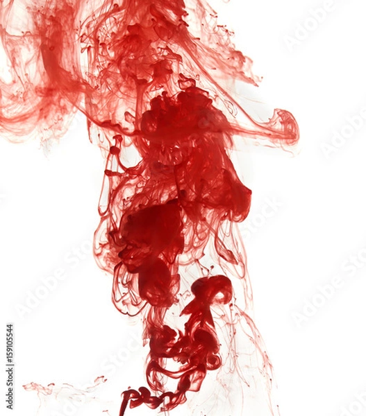 Fototapeta Red ink into the water