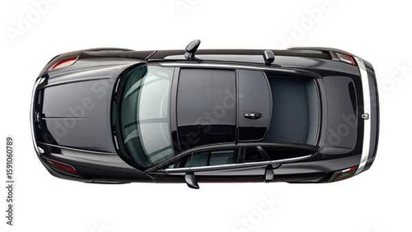 Fototapeta Top View of Car Isolated on Transparent Background