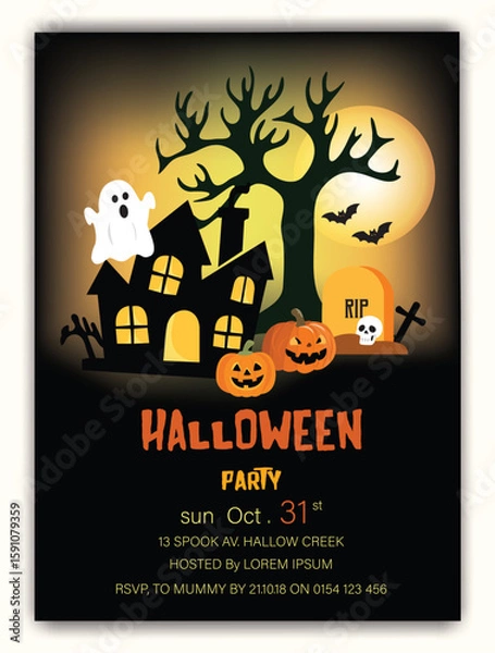 Obraz Halloween background with pumpkin.