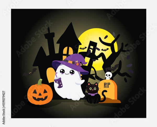 Obraz Halloween background with pumpkin.