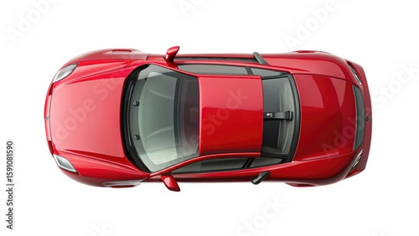 Fototapeta Top View of Car Isolated on Transparent Background