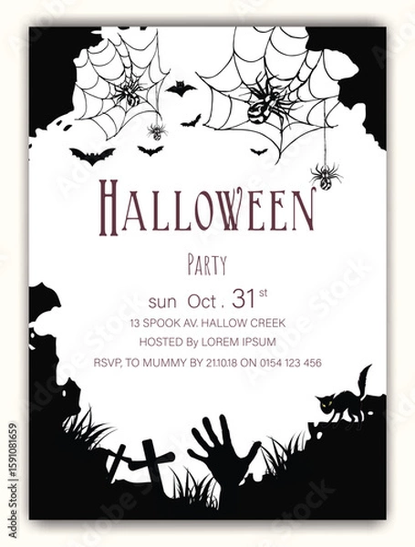 Obraz Witch’s Night Out – Cute Halloween Party Invitation Design