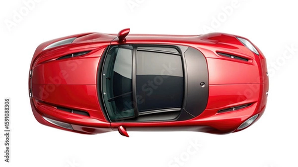 Fototapeta Top View of Car Isolated on Transparent Background