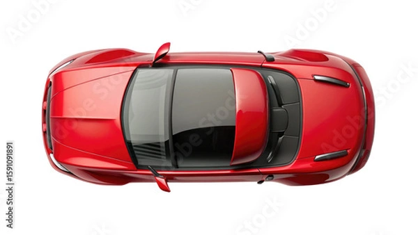 Fototapeta Top View of Car Isolated on Transparent Background