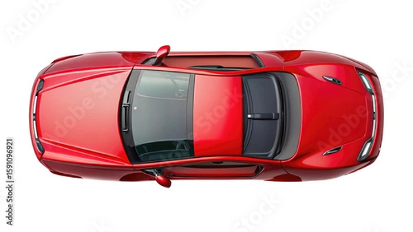 Fototapeta Top View of Car Isolated on Transparent Background