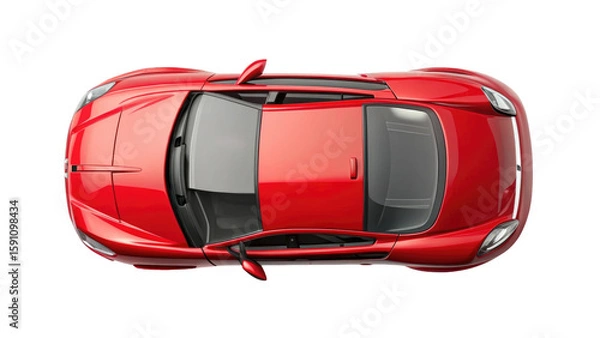 Fototapeta Top View of Car Isolated on Transparent Background
