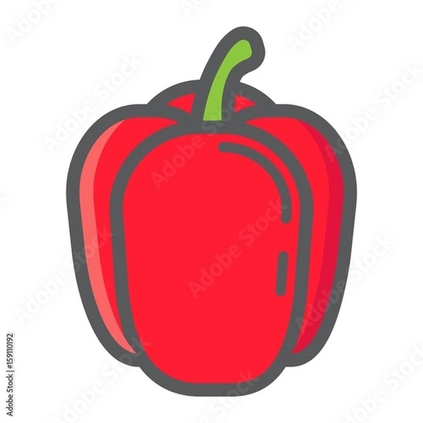 Obraz Bell pepper colorful line icon, vegetable and sweet, vector graphics, a filled pattern on a white background, eps 10.
