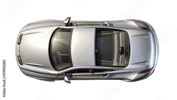 Fototapeta Top View of Car Isolated on Transparent Background