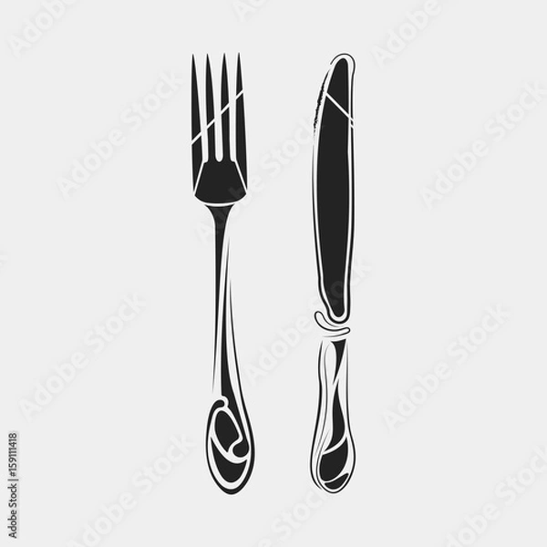 Obraz Knife and fork