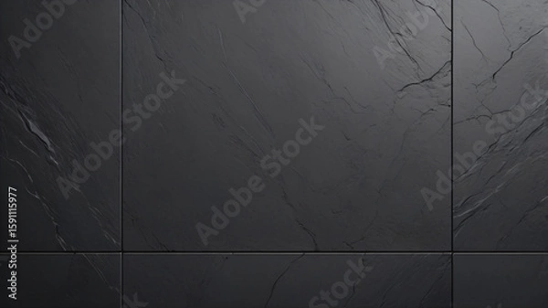 Obraz Large Format Dark Grey Slate Square Tiles
