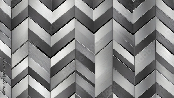 Obraz Contemporary Metallic Chevron Herringbone Wall Tiles