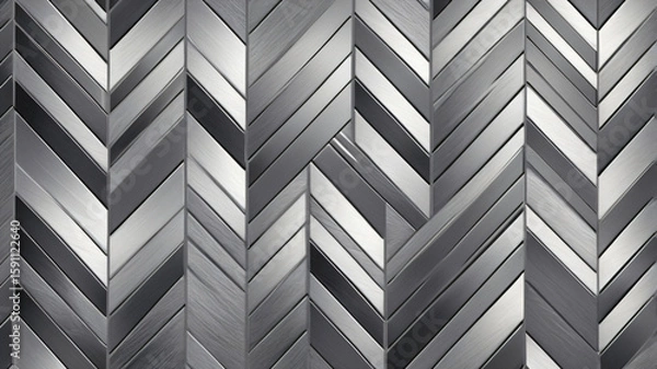 Obraz Modern Metallic Chevron Pattern Wall Tiles