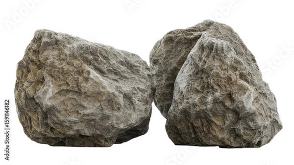 Fototapeta Three Natural Sedimentary Rocks Isolated on transparent Background