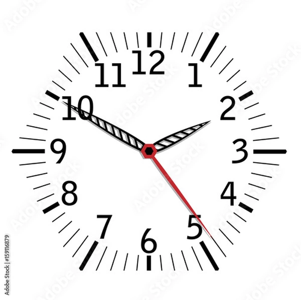 Obraz Simple black and white clock ninth edition