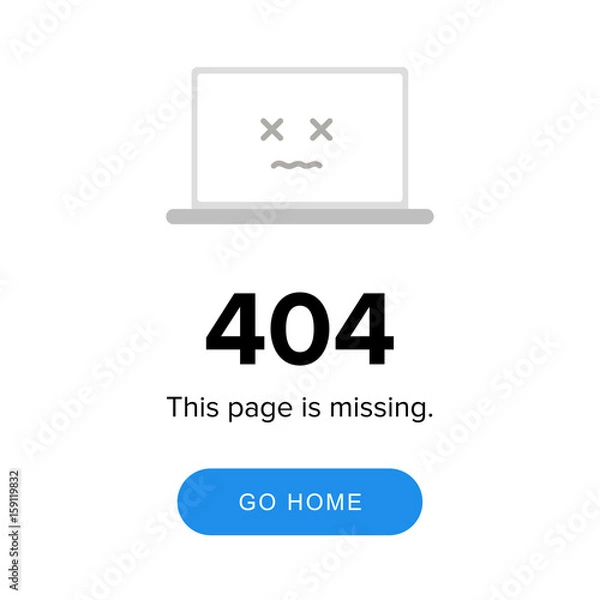 Obraz Modern vector illustration of 404 error page template for website. Page not found Error 404