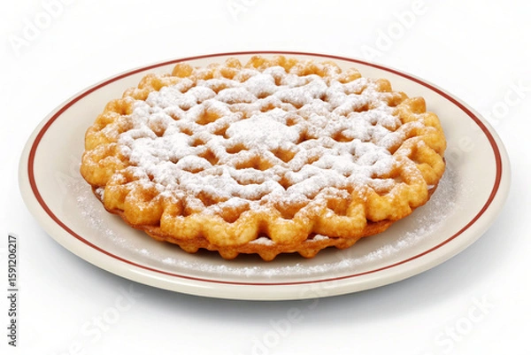 Obraz Flat Color Clipart of a Powdered Sugar Funnel Cake