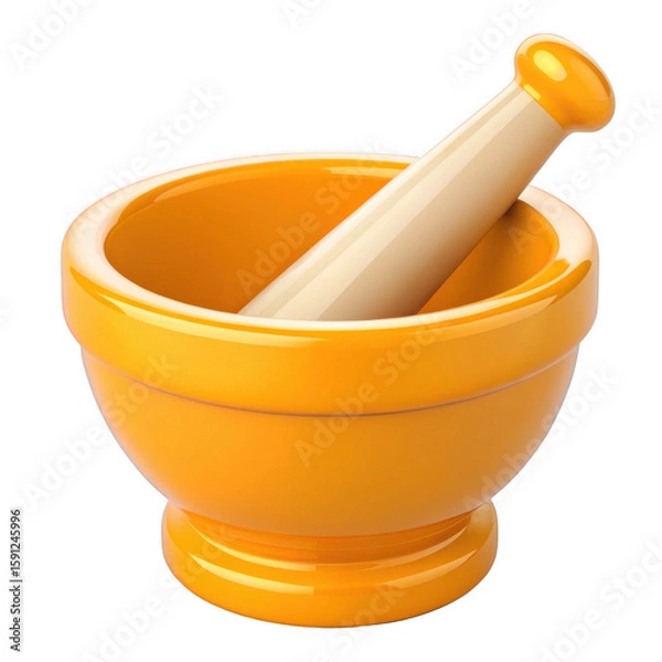 Fototapeta 3D mortar and pestle icon isolated on transparent background