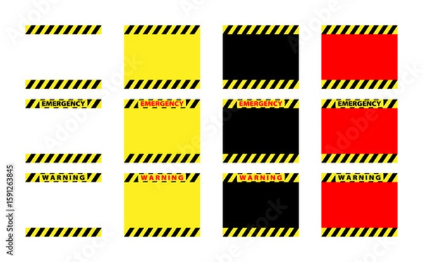 Obraz 緊急事態の四色のバナーイラストセット
