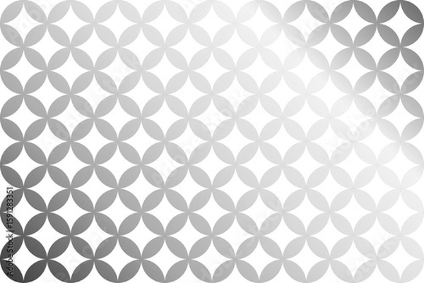 Fototapeta Japanese Shippo Pattern with Silver Lines on Transparent Background