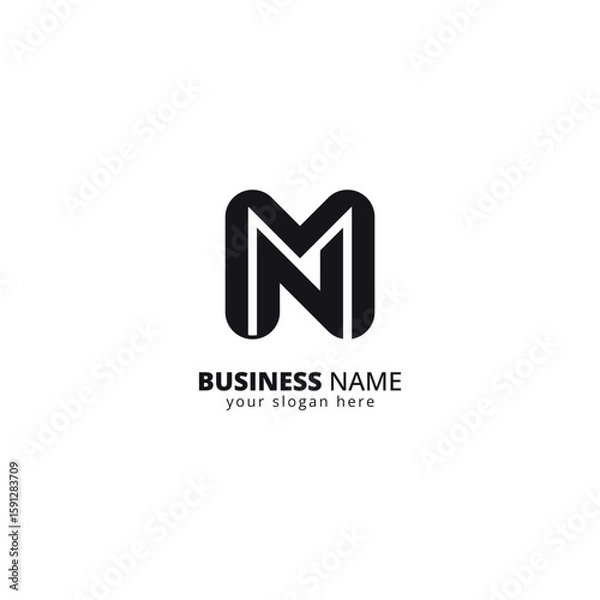 Obraz Modern MN Letter Logo, Bold Monogram Design.