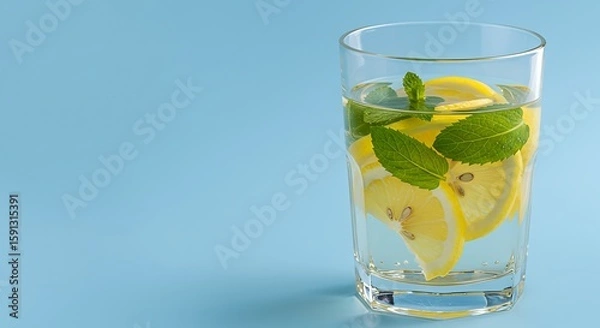 Obraz Refreshing lemon water drink