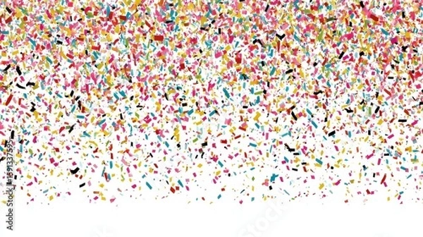 Fototapeta Colorful Confetti Raining Down in Celebration During a Festive Event