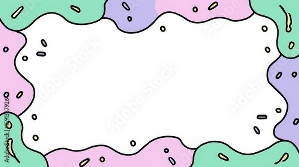 Fototapeta Cute Minimalist Border Shape Perfect for Creative Banners