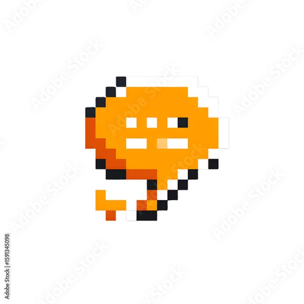 Obraz Pixelated Orange Speech Bubble on Black