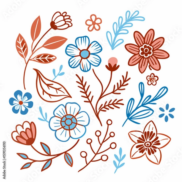 Fototapeta Vector Doodle Icon Set in Hand-Drawn Style
