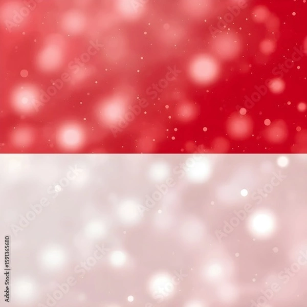 Fototapeta Abstract Blurred Bokeh Indonesia Flag Background with Glitter Lights Effect Illustration