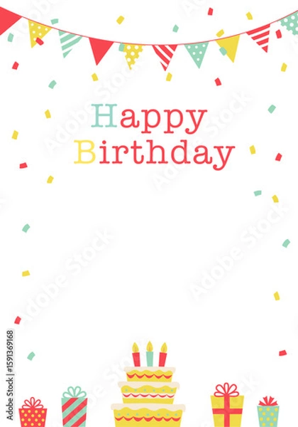 Obraz Birthday Background with Text Illustration (Vertical)