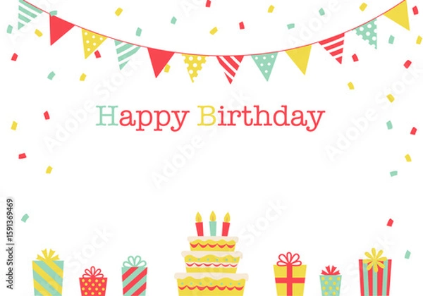 Obraz Birthday Background with Text Illustration (Horizontal)