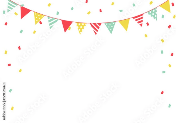 Fototapeta バースデーカード_誕生日パーティー背景（ヨコ） 