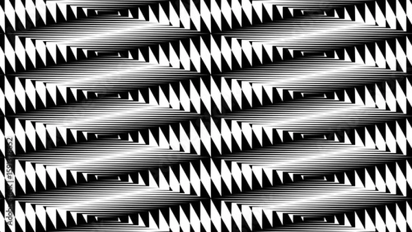 Obraz Abstract creative black and white zigzag stripe geometric diamond shape pattern monochrome background illustration.