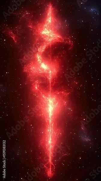 Fototapeta Red nebula in deep space