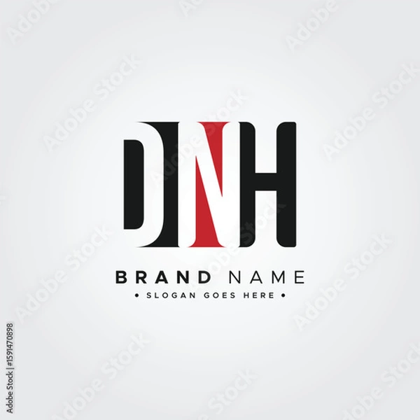 Fototapeta DNH Initials Logo - Vector Logo Template for Initial Letters D, N and H