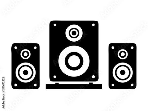 Obraz Speaker set silhouette vector art illustration 