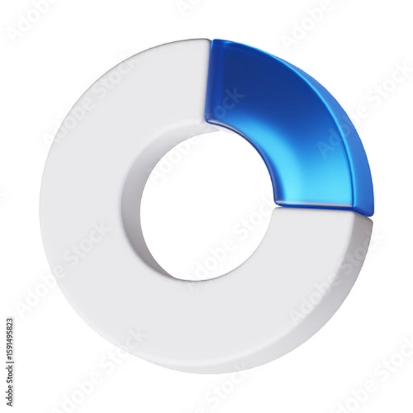 Obraz round chart 3d icon with glassy effect