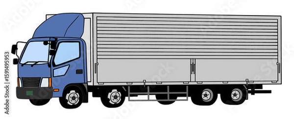 Obraz 大型トラックのイラスト ｰ  ブルー系