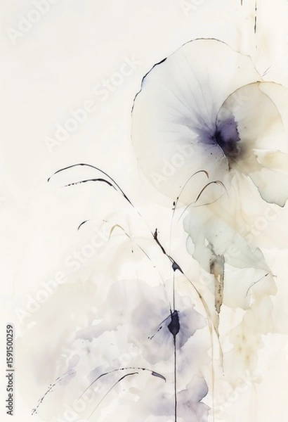 Obraz Soft Watercolor Wisteria Abstract With Delicate Flowing Elements