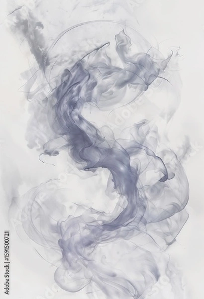 Obraz Abstract Digital Artwork Featuring Lavender Mist And Smoke Gray