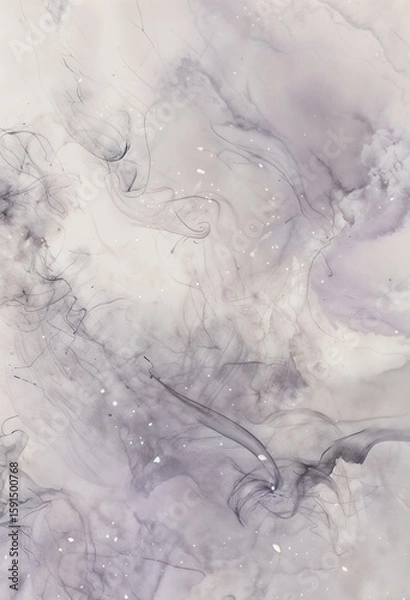Obraz Abstract Digital Artwork With Lavender And Smoke Gray Swirls 