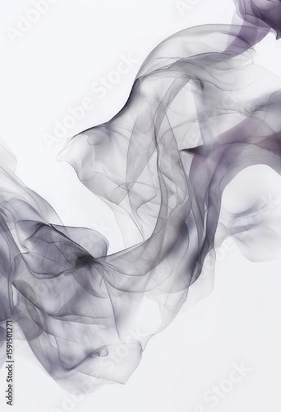 Obraz Minimalist Abstract Artwork With Flowing Violet And Gray Curves