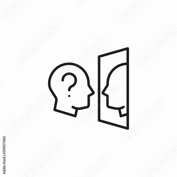 Fototapeta self reflection query icon sign vector