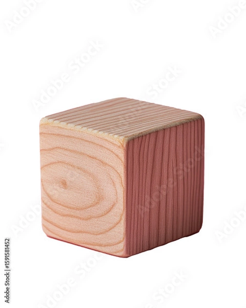 Obraz Wooden block on a white background with subtle texture