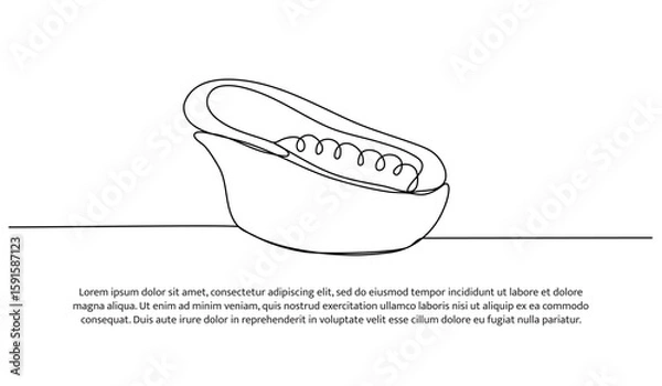 Obraz One line of baby bathtub. Abstract minimal continuous line.