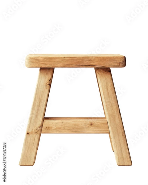 Obraz Wooden stool on a plain background for interior design