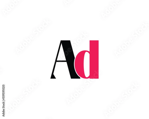 Obraz creative letter AD logo design 