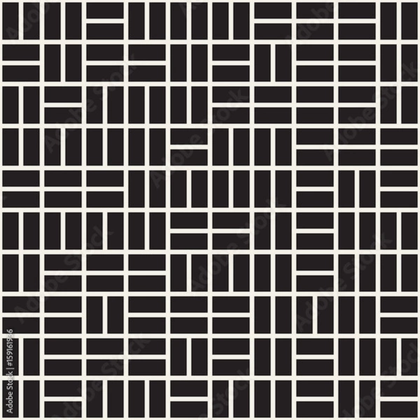 Fototapeta Vector seamless pattern. Mesh repeating texture. Linear grid with chaotic shapes. Stylish geometric lattice design